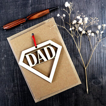 Diamond Dad Father's Day Card With Woodcut Keepsake, 4 of 6