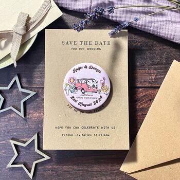 Retro Style Campervan/Festival Save The Date Magnet, 4 of 4