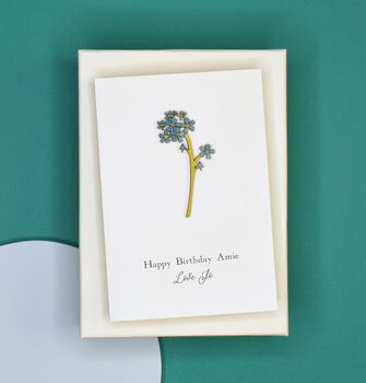 Miniature Engraved Flower Birthday Card, 8 of 12
