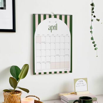 2025 A4 Or A3 Monthly Wall Calendar | Candy Stripes, 6 of 12