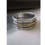 925 Silver And Gold Plated Band Ring, thumbnail 1 of 5