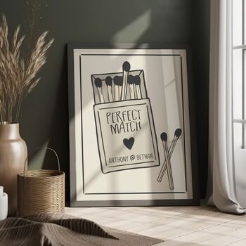 Personalised Perfect Match Print | Valentine's Day Gift, 3 of 3