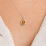 Personalised Sterling Silver November Citrine Birthstone Necklace, thumbnail 1 of 12