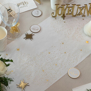 White Glittering Christmas Table Runner Two.5m, 4 of 4