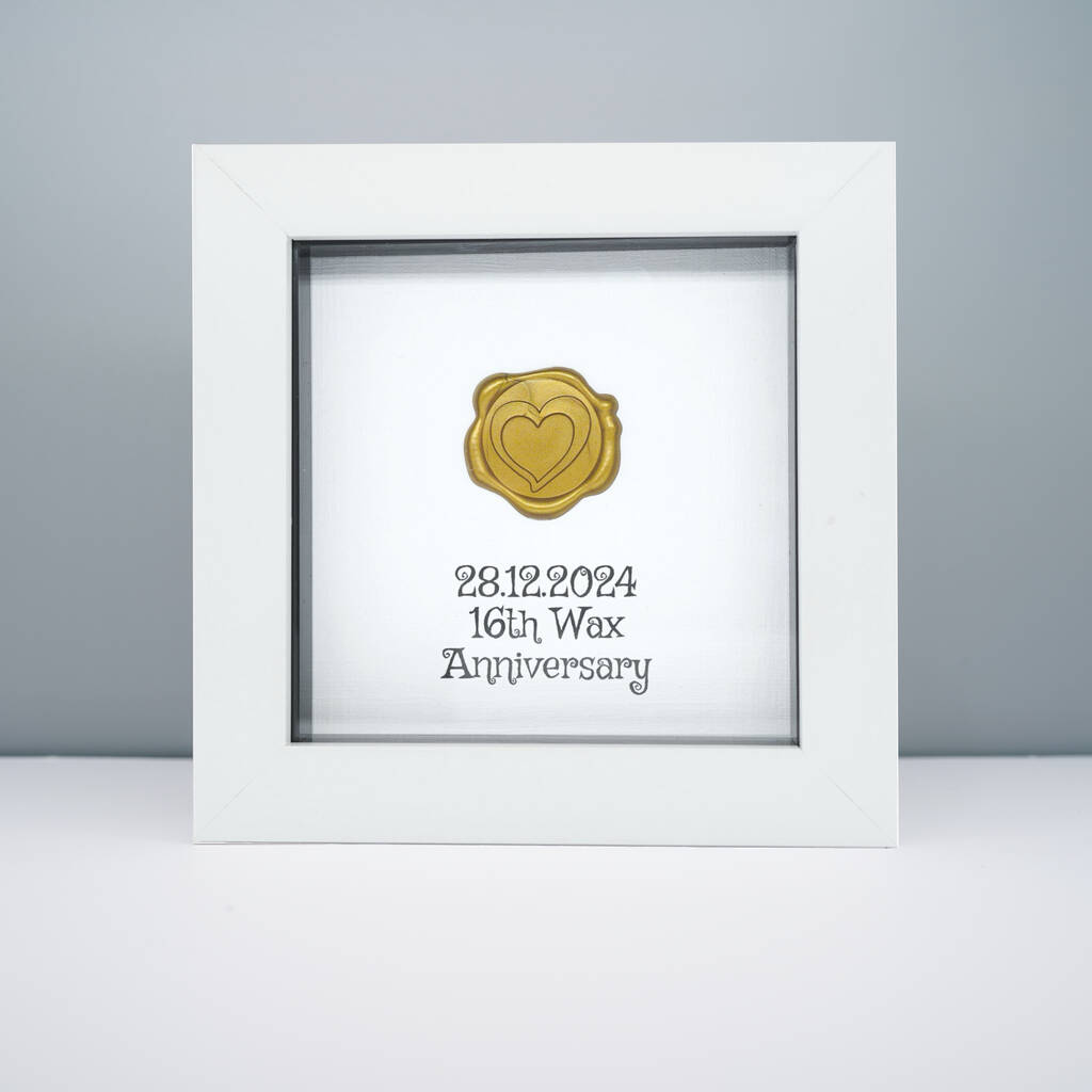 Personalised 16th Wax Anniversary Keepsake Gift Framed, 1 of 12
