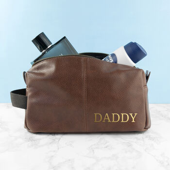 Personalised Dad's Vintage Style Wash Bag, 2 of 3