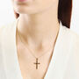 Plain Cross Necklace In 9ct Gold, thumbnail 1 of 2