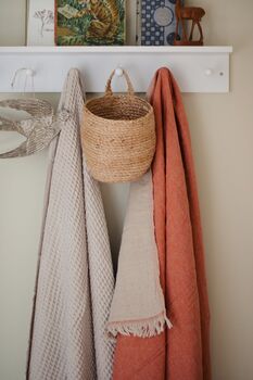 Puglia Cotton And Linen Modern, Double Sided Blanket Terracotta, 4 of 12