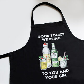 'Good Tonics We Bring' Gin Christmas Apron, 4 of 5