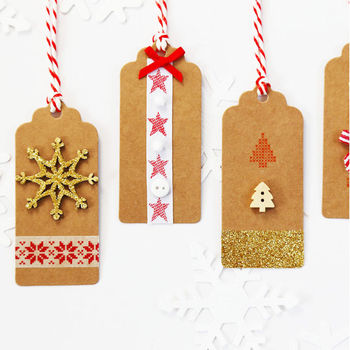 Sparkly Christmas Gift Tags By buttongirl designs | notonthehighstreet.com