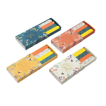 Set Of Four Bee Matchbox Nail Files Beauty Accessory, 6 of 6