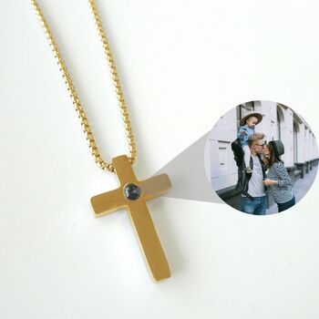 Personalised Projection Photo Jewellery Cross Pendant, 6 of 6