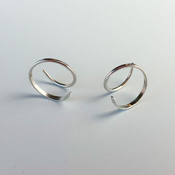 Sterling Silver Minimalist Twisted Hoop Earrings, 3 of 6