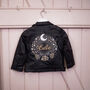 Celestial Embroidered Kid's Name Biker Jacket, thumbnail 3 of 7