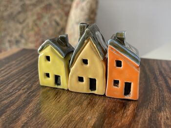 Pick Three Colorful Handcrafted Mini Ceramic Houses, 3 of 11
