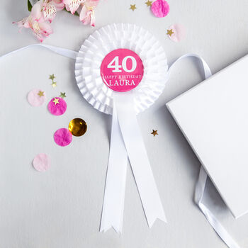 40th Birthday Personalised Rosette For Her, 3 of 3
