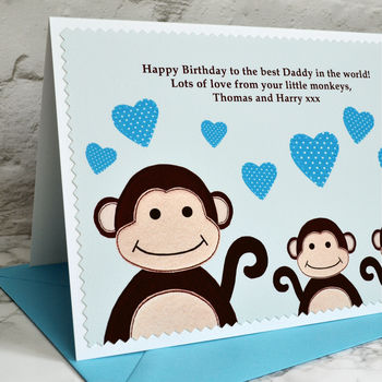 'Little Monkeys' Personalised Father's Day Card, 4 of 4