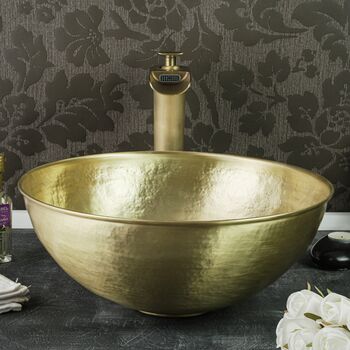 Solid Brass Vessel Sink For Kitchen And Bathroom, 400 Mm Diameter, 9 of 10