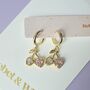 Cherry Heart Huggie Hoop Earrings, thumbnail 5 of 6