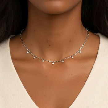 Sterling Silver Charm Choker Moon And Star Charms, 2 of 4