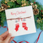 Personalised Mice Christmas Stocking Card, thumbnail 1 of 6