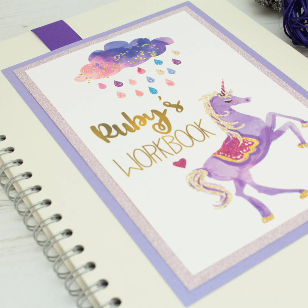 personalised unicorn notebook by dreams to reality design ltd