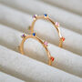 Multicolour Gemstone Hoop Earrings, thumbnail 2 of 5