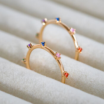Multicolour Gemstone Hoop Earrings, 2 of 5