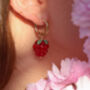 Red Raspberry Earrings, thumbnail 2 of 3