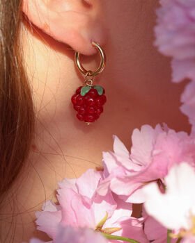 Red Raspberry Earrings, 2 of 3