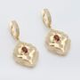 Garnet 18k Gold Plated Statement Drop Earrings, thumbnail 1 of 2