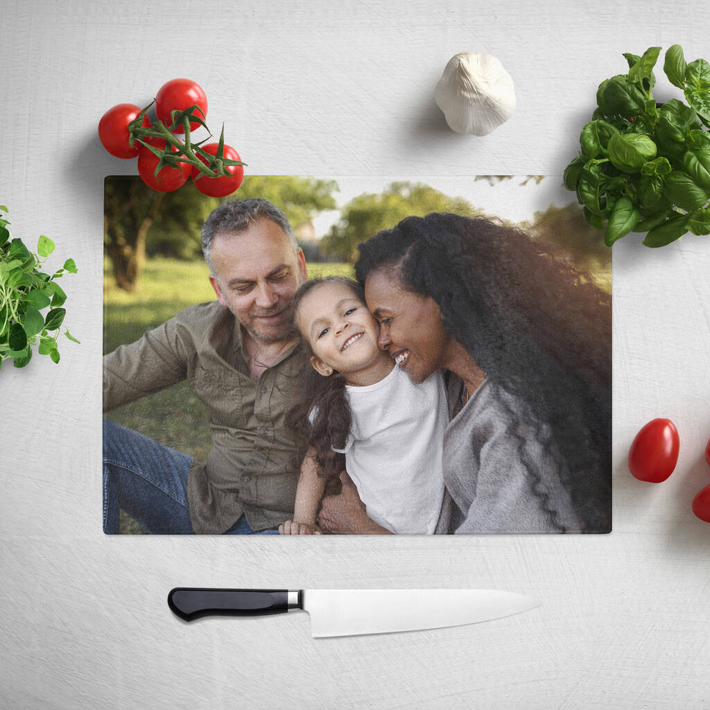 Your Favourite Photo Large Glass Chopping Board, 1 of 4