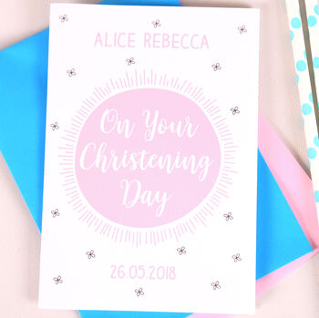 Personalised Christening Or New Baby Sun Card, 3 of 4