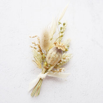 'Fawn' Dried Flower Buttonhole, 2 of 5