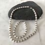 Freshwater Pearl Necklace And Bracelet With Silver Rondelles, thumbnail 1 of 3