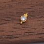 Sterling Silver Extra Tiny Cz Crystal With Dot Trio Stud Earrings, thumbnail 5 of 12