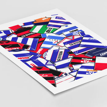 Qpr Football Shirt Mash Up Print, 3 of 3