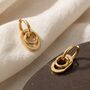 Oval Charm Hoop Earrings Gold, thumbnail 2 of 10