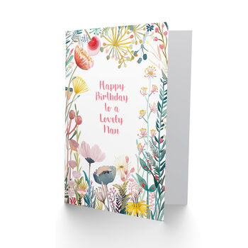 Elegant Wildflower Meadow Plants Nan Birthday Card, 2 of 4