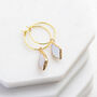 Gold Plated Rhombus Pearl Hoop Earrings, thumbnail 8 of 10