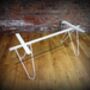 Modern Industrial Glass Hairpin Table White 349, thumbnail 3 of 5