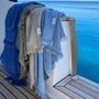 Aegean Waffle Towel Marine Blue, thumbnail 7 of 12