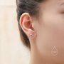 Sterling Silver Amethyst Purple Cz Halo Stud Earrings, thumbnail 7 of 12
