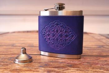 Hand Dyed Leather Flask 6oz, 2 of 12
