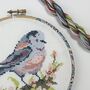 Long Tailed Tit Cross Stitch Embroidery Hoop Kit, thumbnail 4 of 8