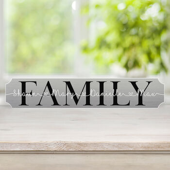 Family Grey Or White Love Heart Street Sign Decoration, 3 of 4
