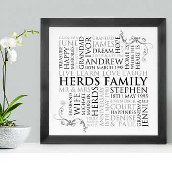 Personalised Square Family Word Art Print, 4 of 9