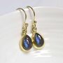 Gold Plated Labradorite Teardrop Earrings, thumbnail 1 of 5
