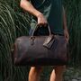 Leather Holdall Weekend Bag With Luggage Tag, thumbnail 6 of 12