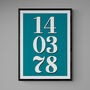Personalised Custom Teal Special Date Wall Art, thumbnail 2 of 7